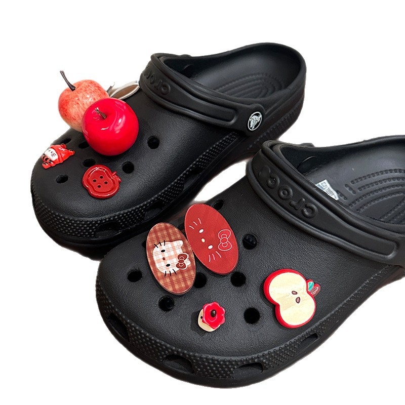 3D διακοσμητικά παπουτσιών Apple Kitty συμβατά με Crocs – γλυκές διακοσμητικές προσθήκες για γυναίκες