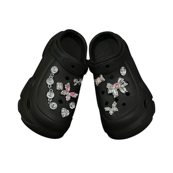 Premium dodatak za Crocs: cvjetna mašna s Tanzanitno-ružnim dijamantom, DIY uklonjiva 3D kopča