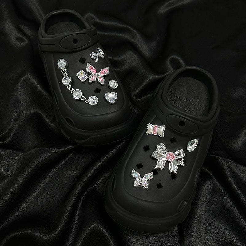Premium dodatak za Crocs: cvjetna mašna s Tanzanitno-ružnim dijamantom, DIY uklonjiva 3D kopča