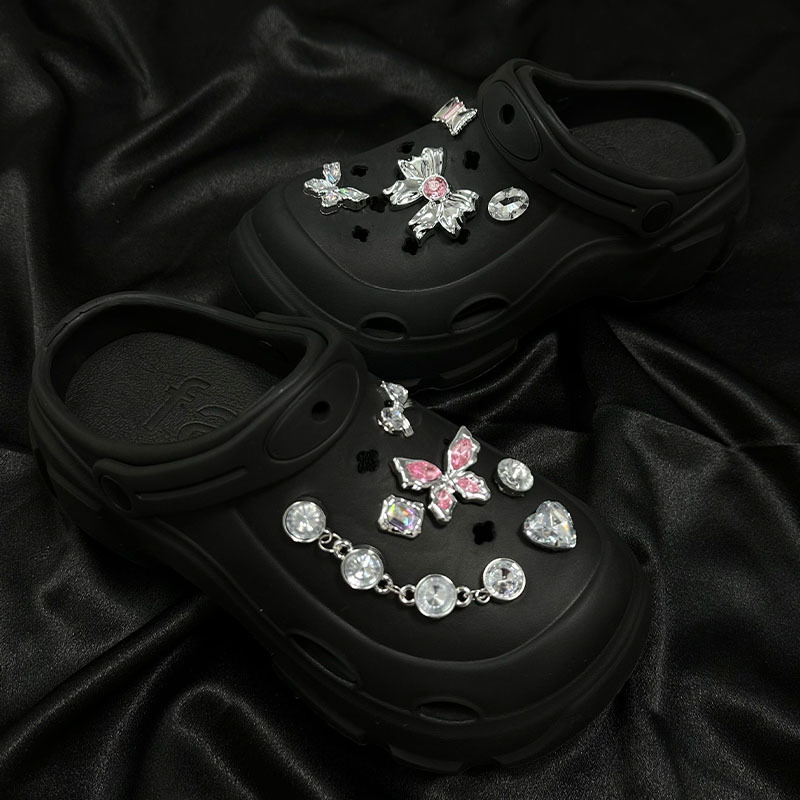 Premium dodatak za Crocs: cvjetna mašna s Tanzanitno-ružnim dijamantom, DIY uklonjiva 3D kopča
