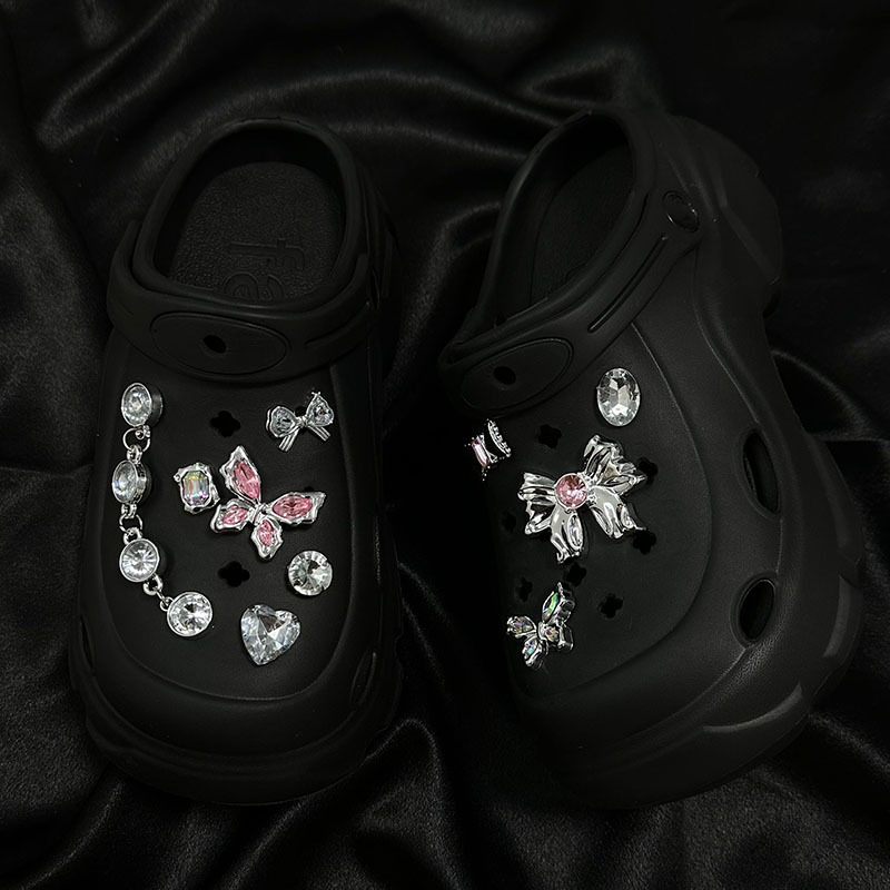 Premium dodatak za Crocs: cvjetna mašna s Tanzanitno-ružnim dijamantom, DIY uklonjiva 3D kopča