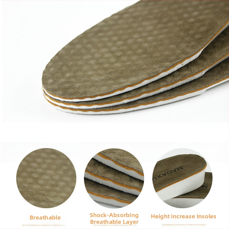 Podižući uložak za obuću 1.5–3.5 cm, unisex, cijelog duljine, nevidljiv, apsorbira znoj, kožni uložak