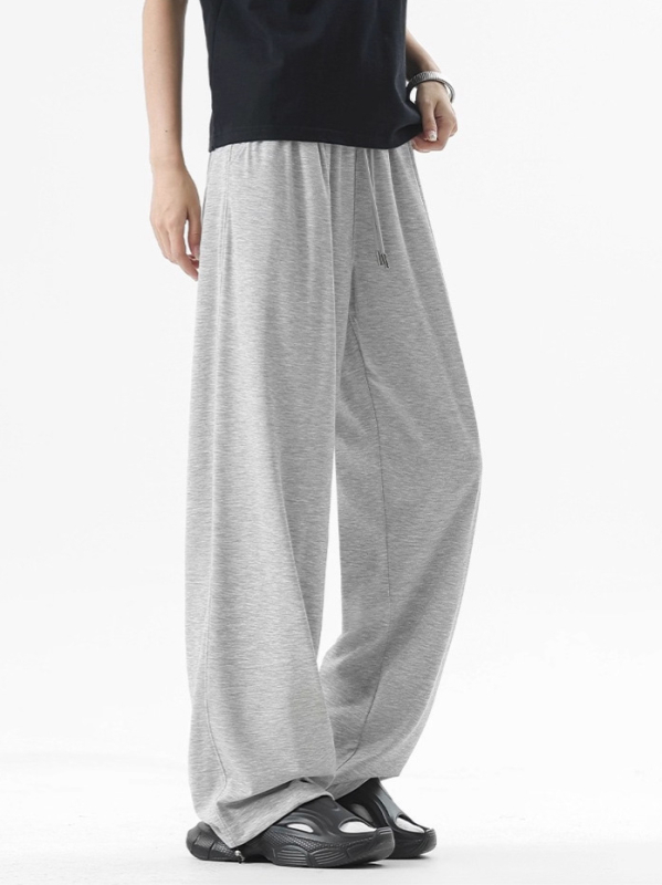Férfi Ice Silk nyári, légáteresztő, kényelmes casual nadrág, széles, egyenes szabású, vékony anyag