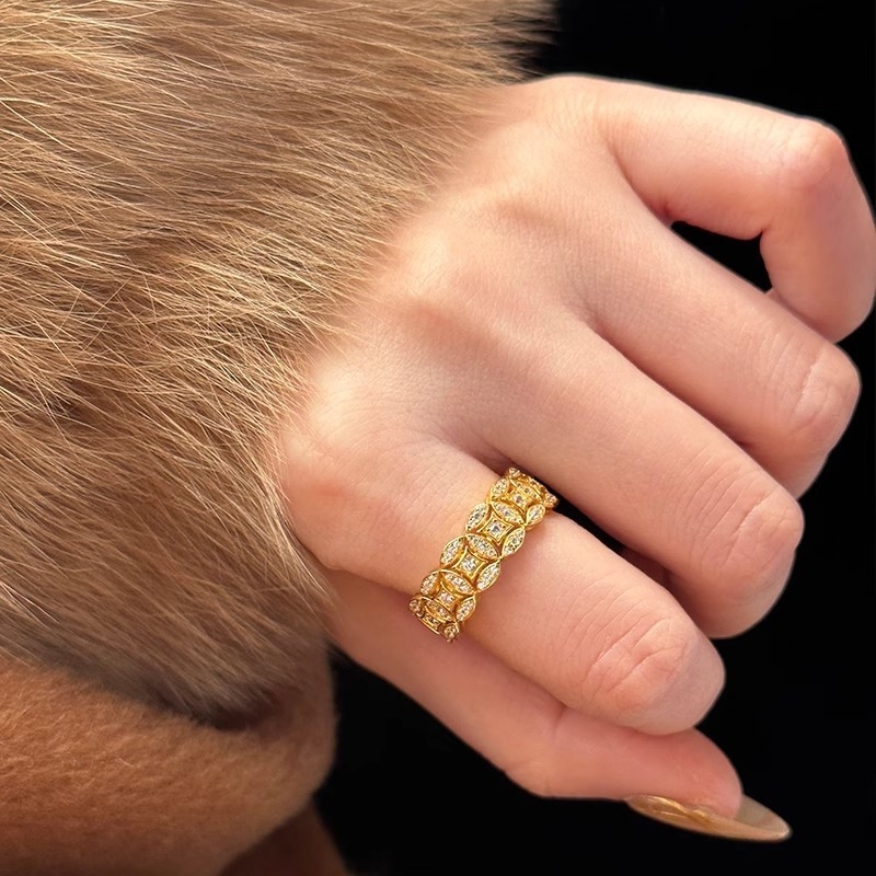 Prsten s novčićima pet careva, antički kineski stil, zlatni premaz i dijamantni sjaj, unisex nakit