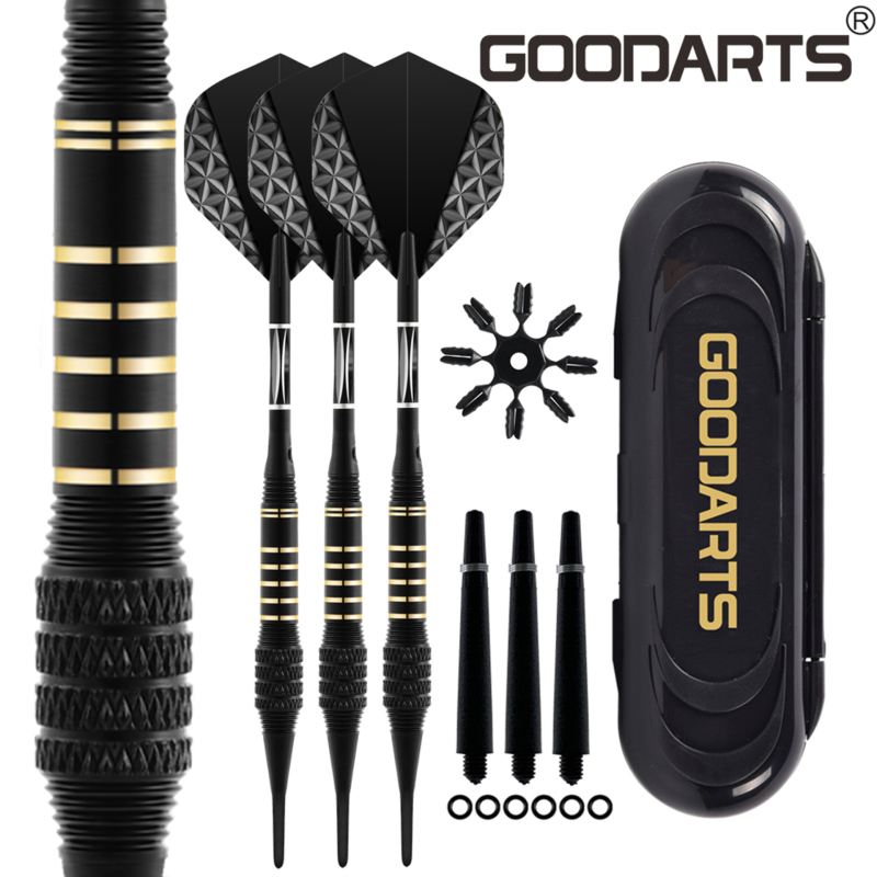 GOODARTS Set mekih dartsova, brončano tijelo, 18 g, plastične glavice za elektroničke mete