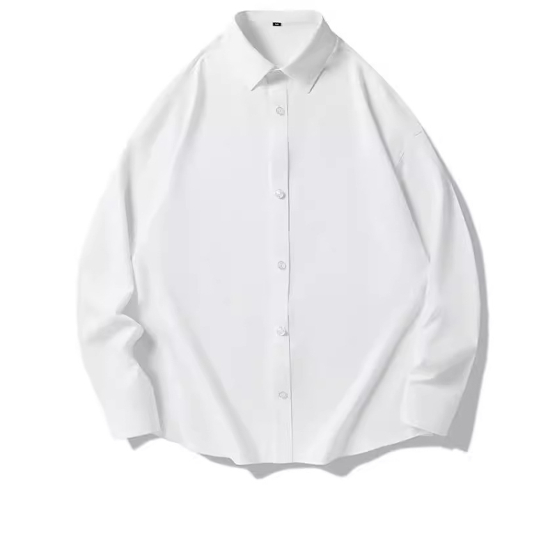 Muška bijela lagana košulja-jaknica, casual vanjska odjeća, minimalistički dizajn, japanski vintage, sveučilišni stil