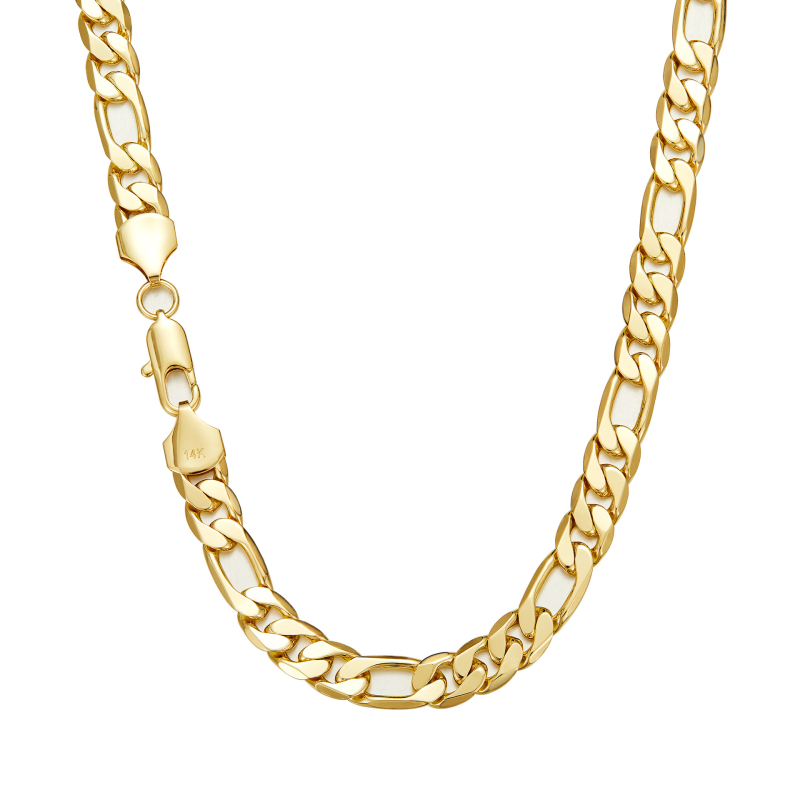 Unisex ogrlica od titan čelika s 14K premazom, NK lanac, geometrijski dizajn, duljina 51–60 cm