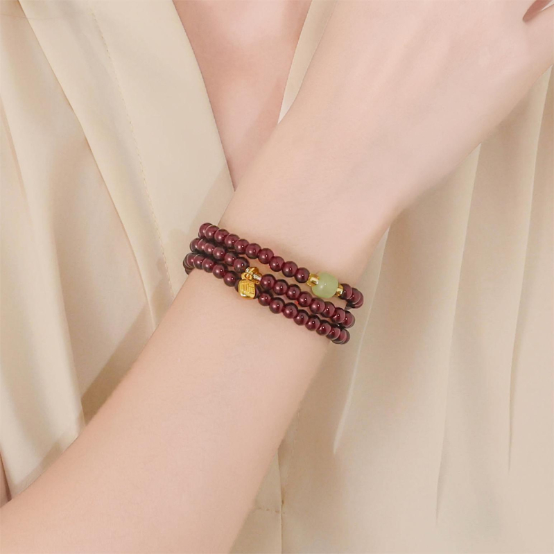 Set nakita od perlica s imitacijom granata: ogrlica, narukvica i anklet – DIY stil u kineskom stilu, svestran