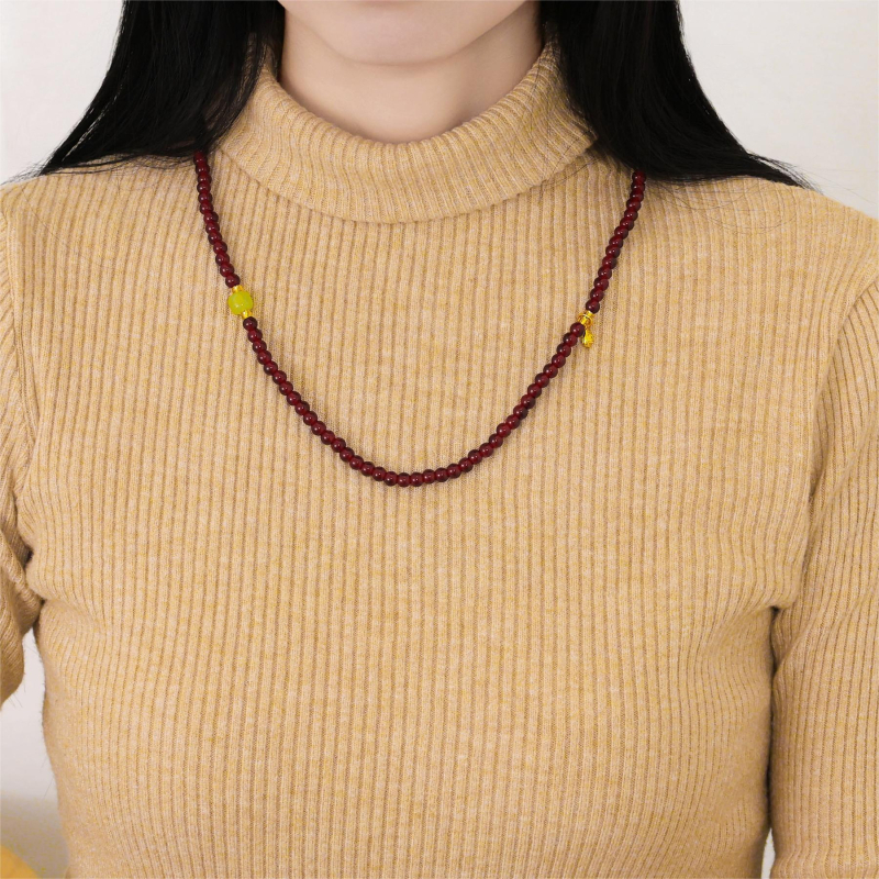 Set nakita od perlica s imitacijom granata: ogrlica, narukvica i anklet – DIY stil u kineskom stilu, svestran