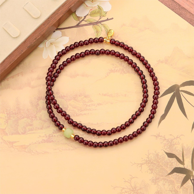 Set nakita od perlica s imitacijom granata: ogrlica, narukvica i anklet – DIY stil u kineskom stilu, svestran