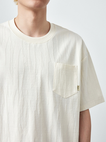 Momaik texturált férfi rövid ujjú T‑shirt, laza szabás, nyár 2026, modell 71298