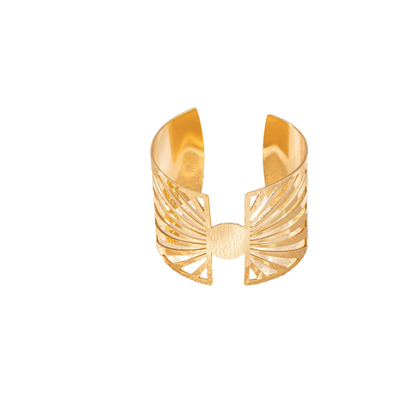 Set narukvice i prstena od legure, otvoreni vintage dizajn, asimetričan stil