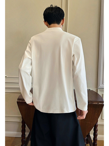 Muška majica s dugim rukavima u američkom stilu, s dekonstrukuiranim dizajnom, proljetni Cleanfit, oversize ležernog kroja, vrh za osnovni sloj