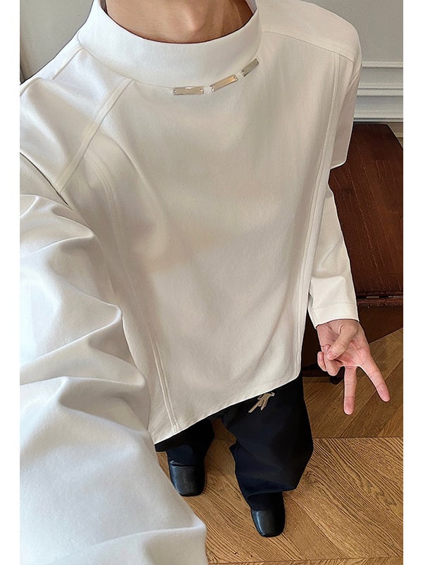 Muška majica s dugim rukavima u američkom stilu, s dekonstrukuiranim dizajnom, proljetni Cleanfit, oversize ležernog kroja, vrh za osnovni sloj