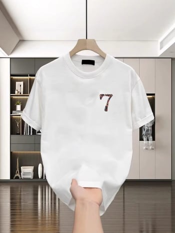 Tricou bărbați vară, mâneci scurte, guler rotund, croială slim, bumbac, imprimat cu desen animat, stil european