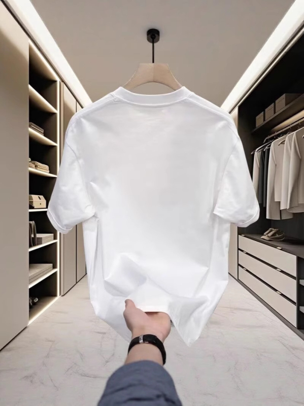 Tricou bărbați vară, mâneci scurte, guler rotund, croială slim, bumbac, imprimat cu desen animat, stil european