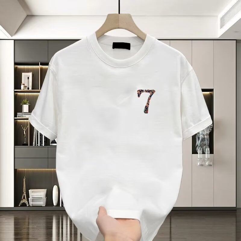 Tricou bărbați vară, mâneci scurte, guler rotund, croială slim, bumbac, imprimat cu desen animat, stil european