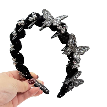 Starlight Butterfly 3D diadem s kristalima za kosu za žene, luksuzan dodatak