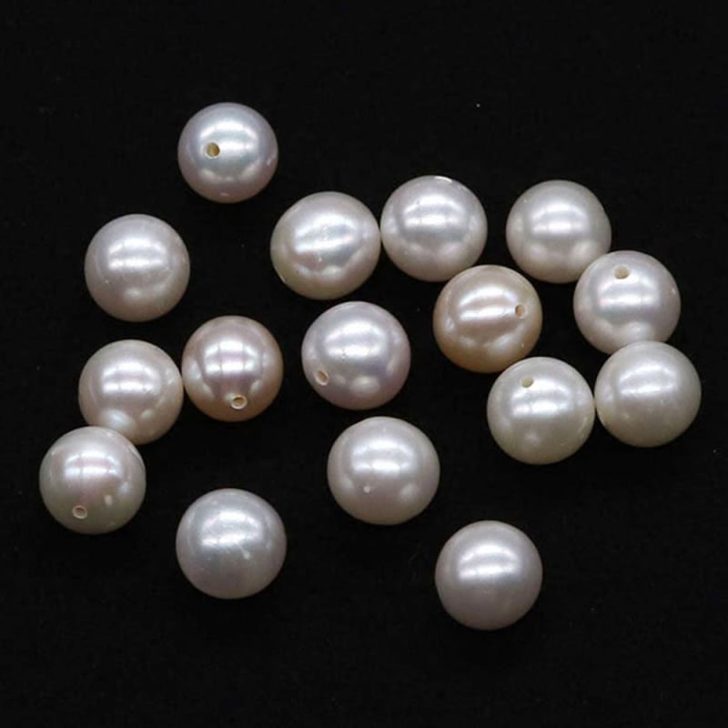 Prirodne slatkovodne perle, kružne perle 3–4 mm i 10–11 mm, poluotvorene rupe, visok sjaj, DIY naušnice