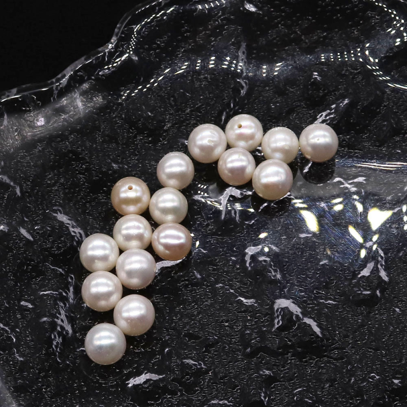 Prirodne slatkovodne perle, kružne perle 3–4 mm i 10–11 mm, poluotvorene rupe, visok sjaj, DIY naušnice