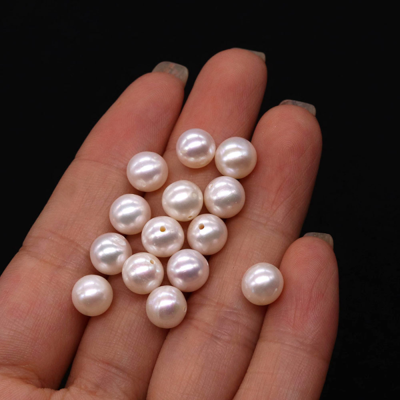 Prirodne slatkovodne perle, kružne perle 3–4 mm i 10–11 mm, poluotvorene rupe, visok sjaj, DIY naušnice