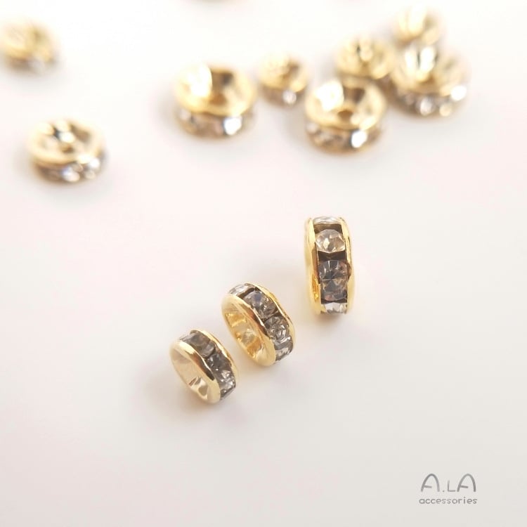14K svijetlo zlato i 18K pravo zlato – zirkon spacer perla za narukvicu, očuvanje boje, ručno izrađeni dodaci za nakit
