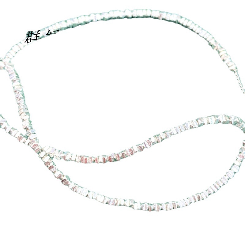 Qunlusheng S925 Sterling Srebro – Mini lomljene srebrne perle, nepravilne razdjelne perle, izuzetno tanke slobodne perle za DIY ogrlicu i narukvicu