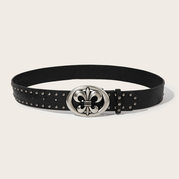 Muški kaiš od PU kože s metalnim rivetima, punk stil, kopča na snap, širok preko 4 cm