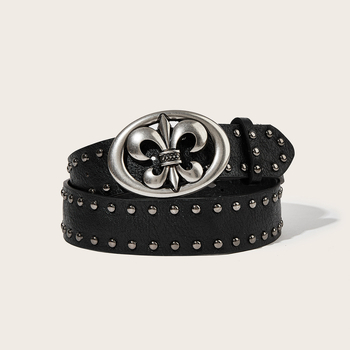 Muški kaiš od PU kože s metalnim rivetima, punk stil, kopča na snap, širok preko 4 cm