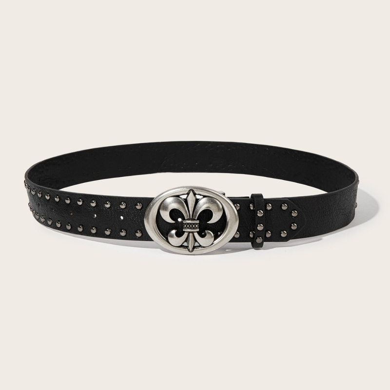 Muški kaiš od PU kože s metalnim rivetima, punk stil, kopča na snap, širok preko 4 cm