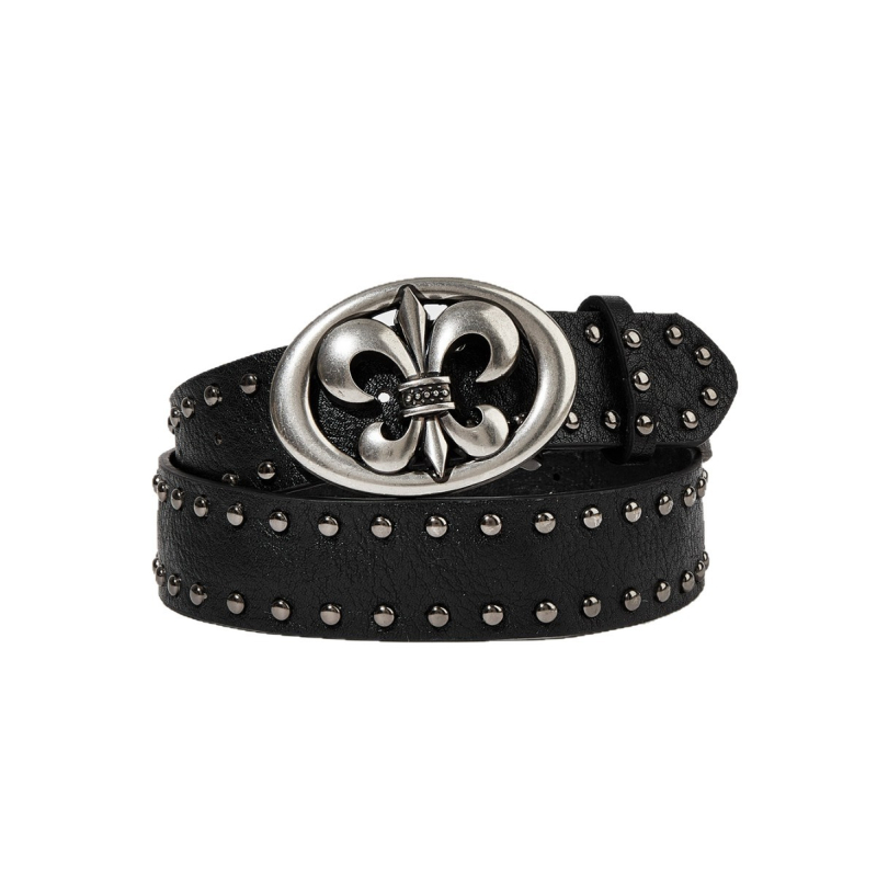 Muški kaiš od PU kože s metalnim rivetima, punk stil, kopča na snap, širok preko 4 cm