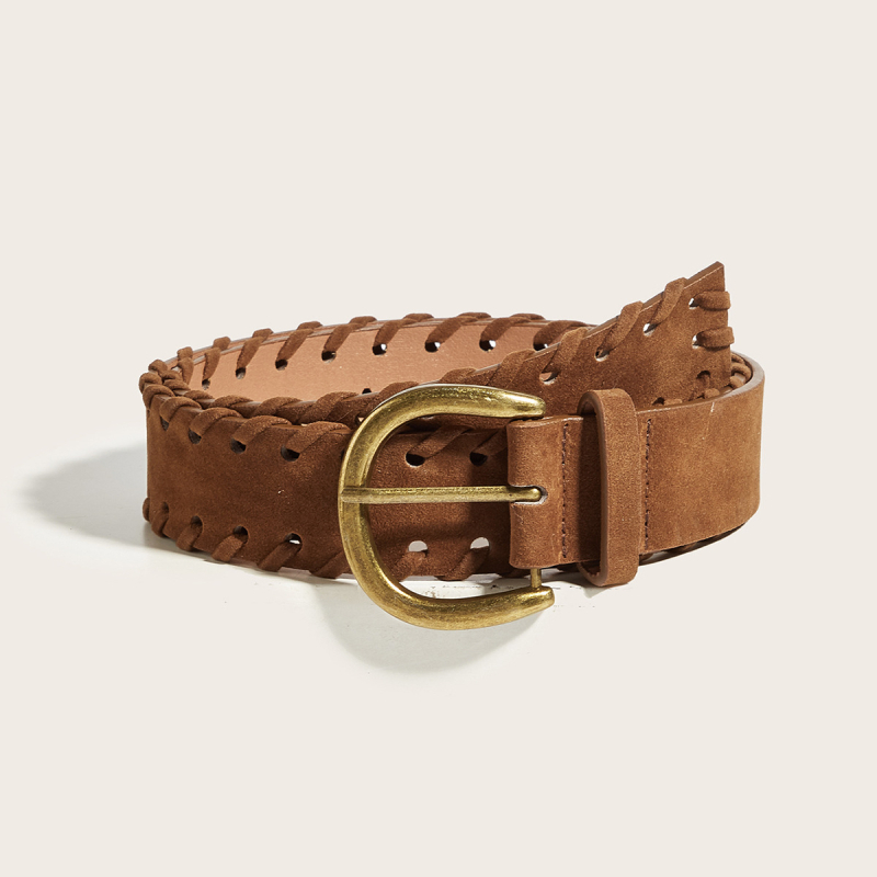 Ženski kaiš, Instagram stil, nova korejska moda, svestran dekorativni retro ručno pleteni užadni kaiš za traperice, širina 3,8 cm, duljina 103 cm