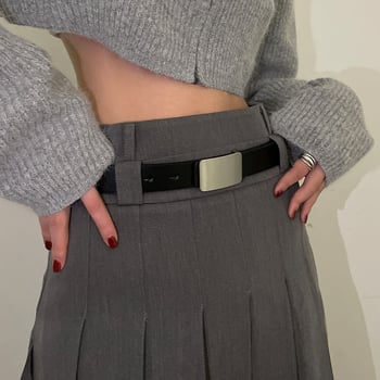 Ženski pojas od PU kože – minimalistički korejski stil, visokokvalitetan dekorativni dodatak za traperice, dužina 99 cm, širina 2.7 cm