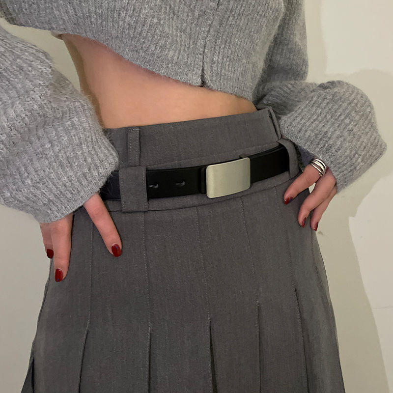 Ženski pojas od PU kože – minimalistički korejski stil, visokokvalitetan dekorativni dodatak za traperice, dužina 99 cm, širina 2.7 cm