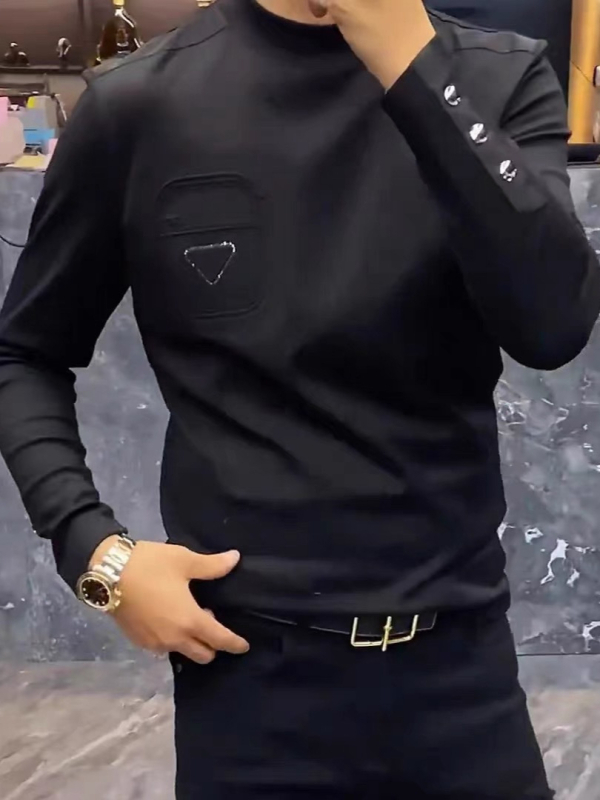 Muški dugi rukav T‑shirt s dekoracijom od rhinestones toplinskim otiskom, životinjski motiv, prozračna mješavina pamuka