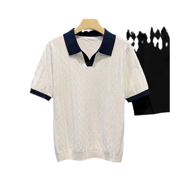 Férfi nyári polo ing, légáteresztő, colorblock dizájn, jacquard textúra, karcsú szabás, rövid ujjú