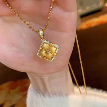 Nova ogrlica s četverolisnom detelinom, dvostrana, zlatni vintage dvorski stil, za putovanja, zabave i prijenose uživo