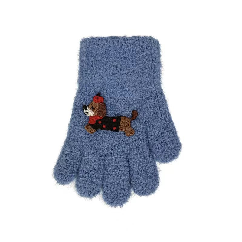 Dječje zimske rukavice, pletene, s pet prstiju, karikaturni uzorak, za uzrast 3–6 godina, unisex