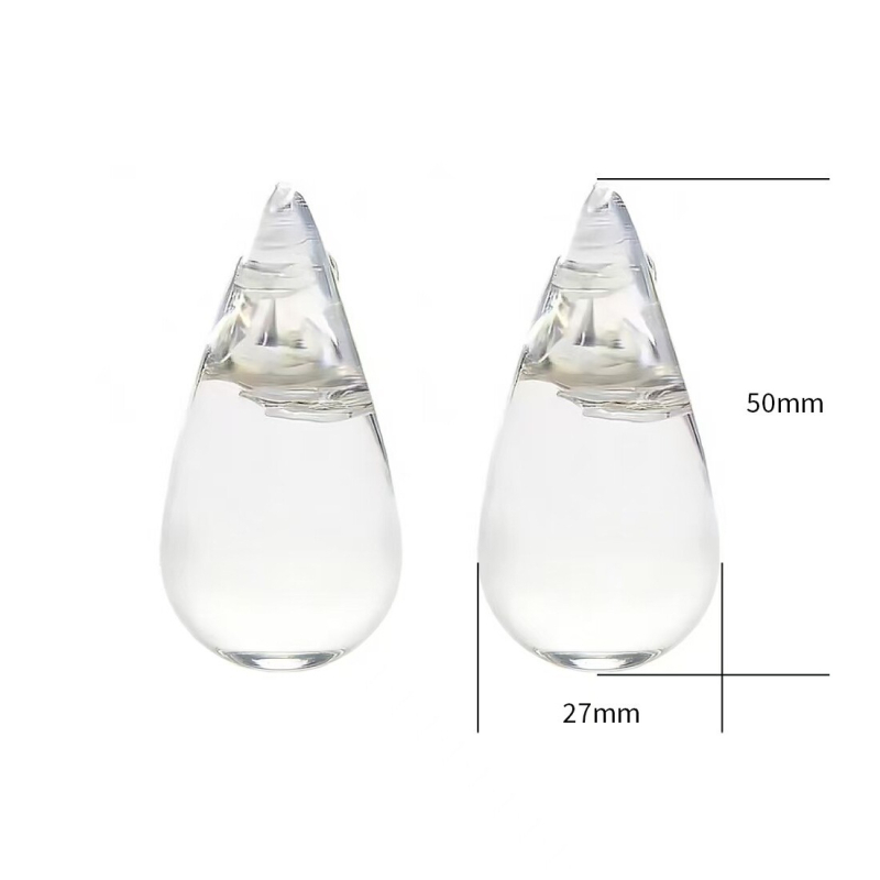Prozirne naušnice u obliku kapljice vode za žene, minimalistički i elegantan dizajn; materijal plast/smola; post z 925 srebra; proljeće 2026 kolekcija
