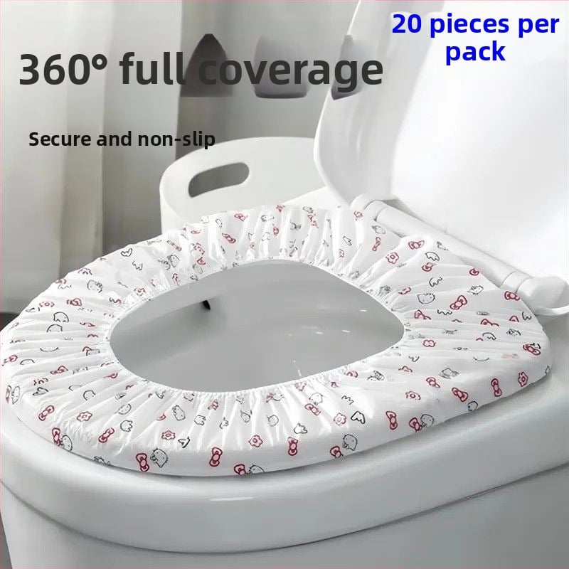 20-dielny jednorazový set krytov na WC sedadlo, z netkanej textílie, s potlačou, dvojvrstvový vodotesný