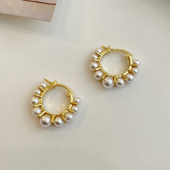 Ženske naušnice s biserima u zapadnjačkom retro stilu, minimalistički elegantan dizajn, svestrane, lagani luksuz, za ured