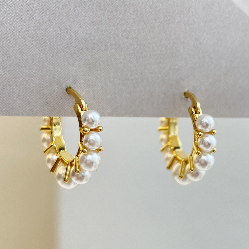 Ženske naušnice s biserima u zapadnjačkom retro stilu, minimalistički elegantan dizajn, svestrane, lagani luksuz, za ured
