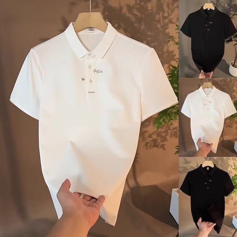 Muška ljetna polo majica s vezenim detaljem na ovratniku, svestrana za casual i poslovni stil.
