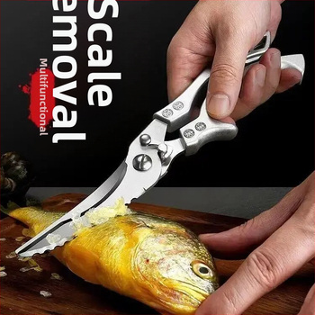 Nerezové oceľové silné nožnice na kuracie kosti, multifunkčné kuchynské nožnice na rybie kosti a morské plody