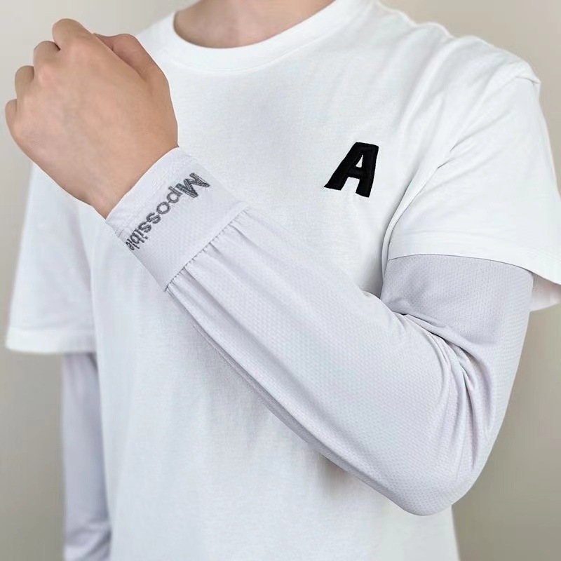 Manșete pentru brațe din Ice Silk, croială lejeră, mărime mare, pentru ciclism în aer liber și condus, protecție solară subțire pentru vară