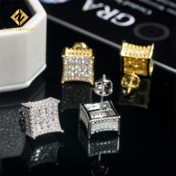 Geometrijske Moissanite VVS naušnice od 925 srebra, unisex, ljetni hip-hop stil 2024