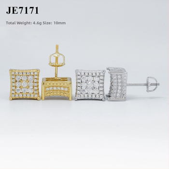 Geometrijske Moissanite VVS naušnice od 925 srebra, unisex, ljetni hip-hop stil 2024