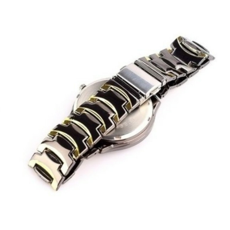 Unisex kvarcni sat s kaišem od volframovog čelika, vrhunski luksuzni poslovni stil, brojčanik 38 mm, svjetsko vrijeme