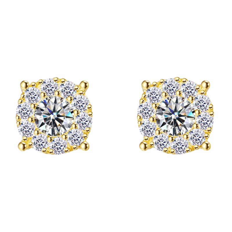 Novo: Naušnice s moissanitom 0,45 ct, kružnog oblika, od srebra 925, unisex klasičan dizajn
