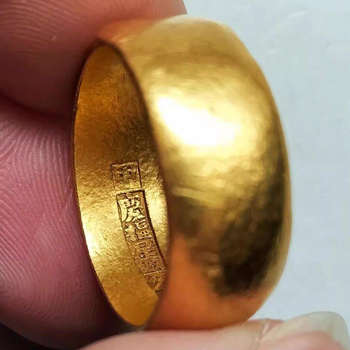 Prilagodljivi prsten zlatne boje, tibetanski stil, geometrijski minimalistički dizajn, privlači bogatstvo, pogodan za muškarce i žene.